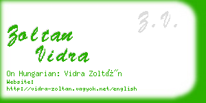 zoltan vidra business card